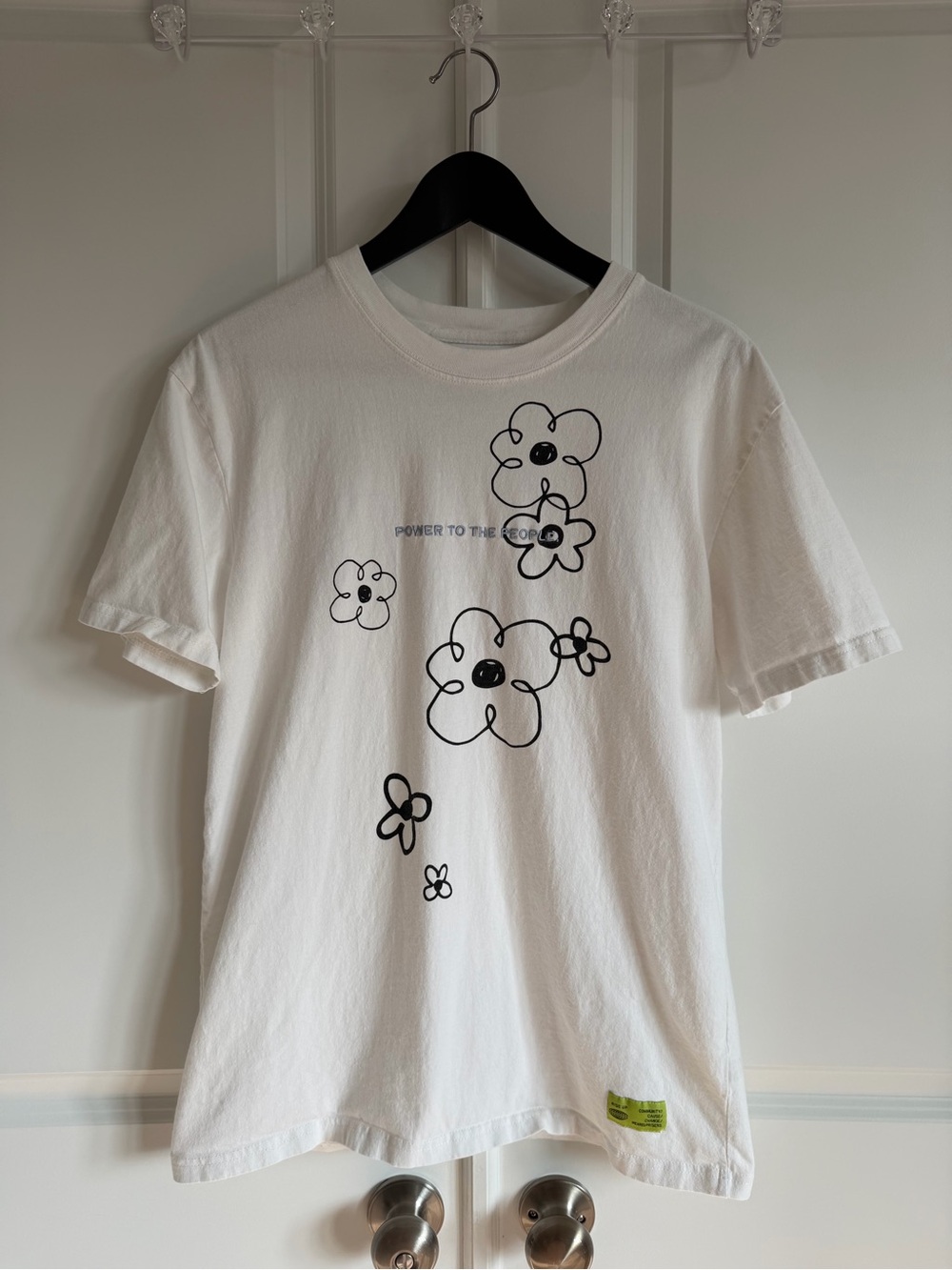 White Short-Sleeve Graphic Flower Tee